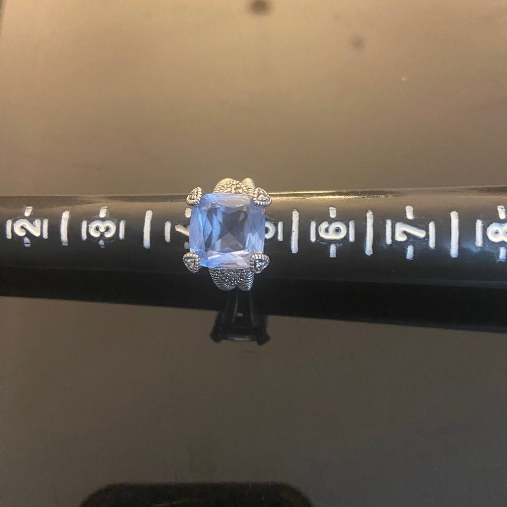 PRE-LOVED JUDITH RIPKA 925 BLUE QUARTZ RING - SIZE 5